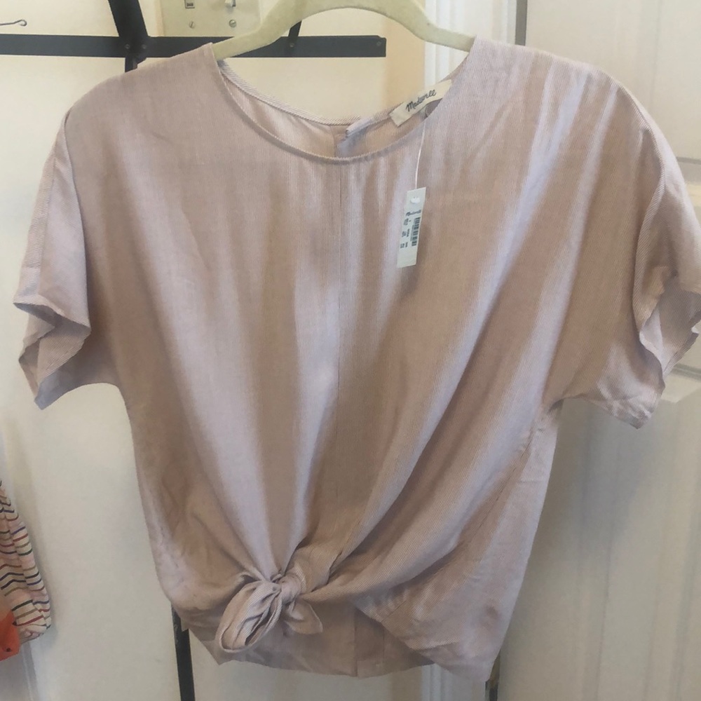 Madewell button back tie up shirt. NWT. Small.